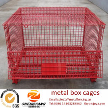 Grandes empilhadeiras disponíveis recipientes de aço de transporte carregando 250-2500 kg Armazém gaiolas galvanizadas anti corrosão caixa de metal gaiolas